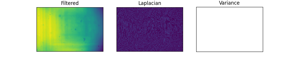 An animation showing a series of filtered images captured by stepping through a section, the corresponding Laplacian images, and a chart showing the variance of each. The peak of the variance represents the most in-focus position.