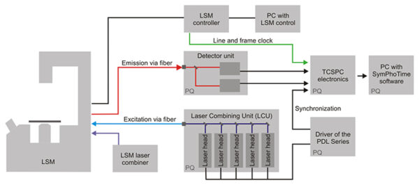 General set-up scheme of a Compact FLIM and FCS Upgrade for Laser Scanning Microscopes