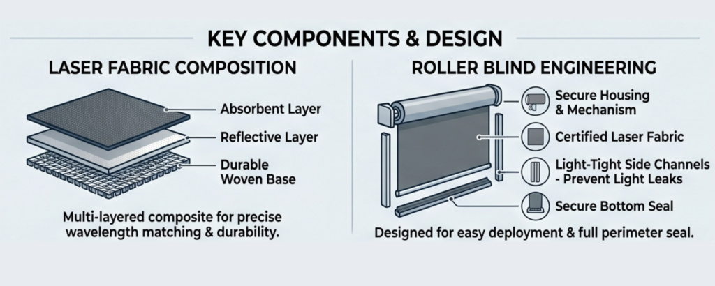 Key component of laser safety blind material design