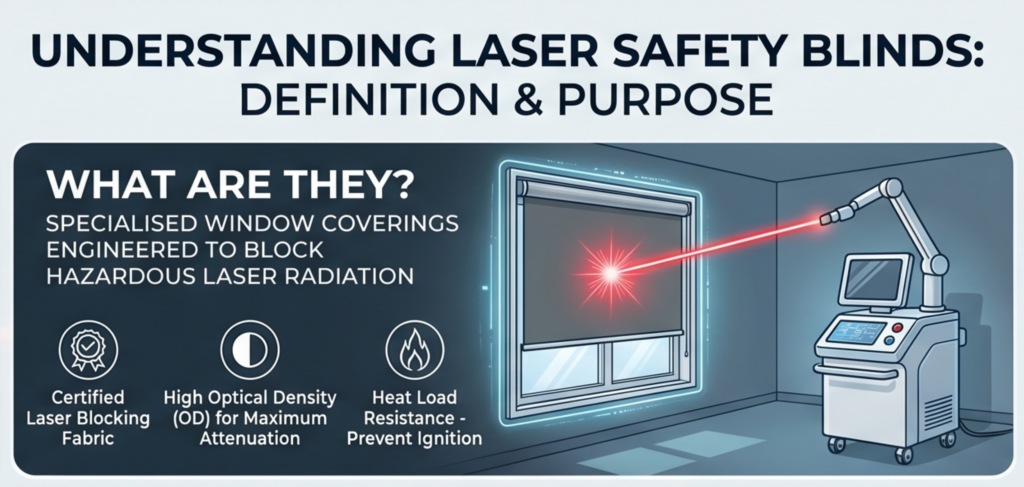 Laser safety blinds